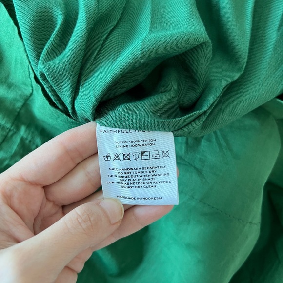 Faithfull the Brand Small Khalani Midi Dress Dark Green One Shoulder - Picture 10 of 10